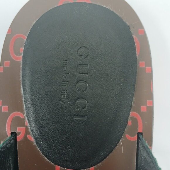 Gucci Interlocking GG Logo Flip Flops with Red and Green Stripes - Picture 3 of 4